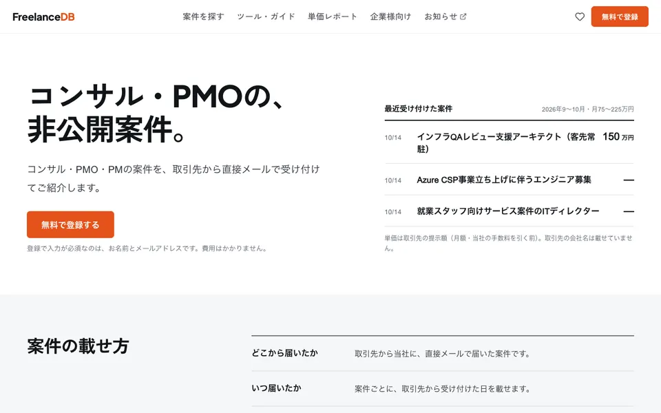 自社フリーランスデータベース